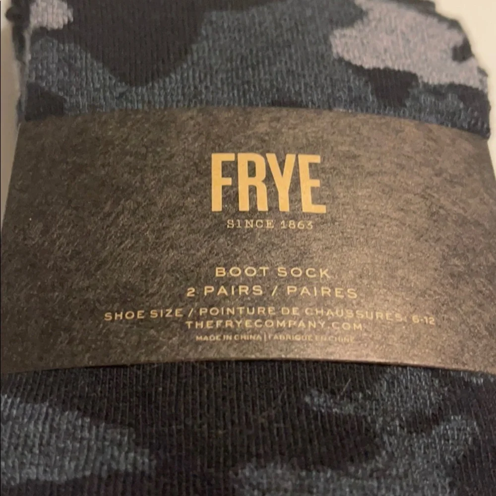 Frye boot socks 2 pack Camo Solid Brand New in Package